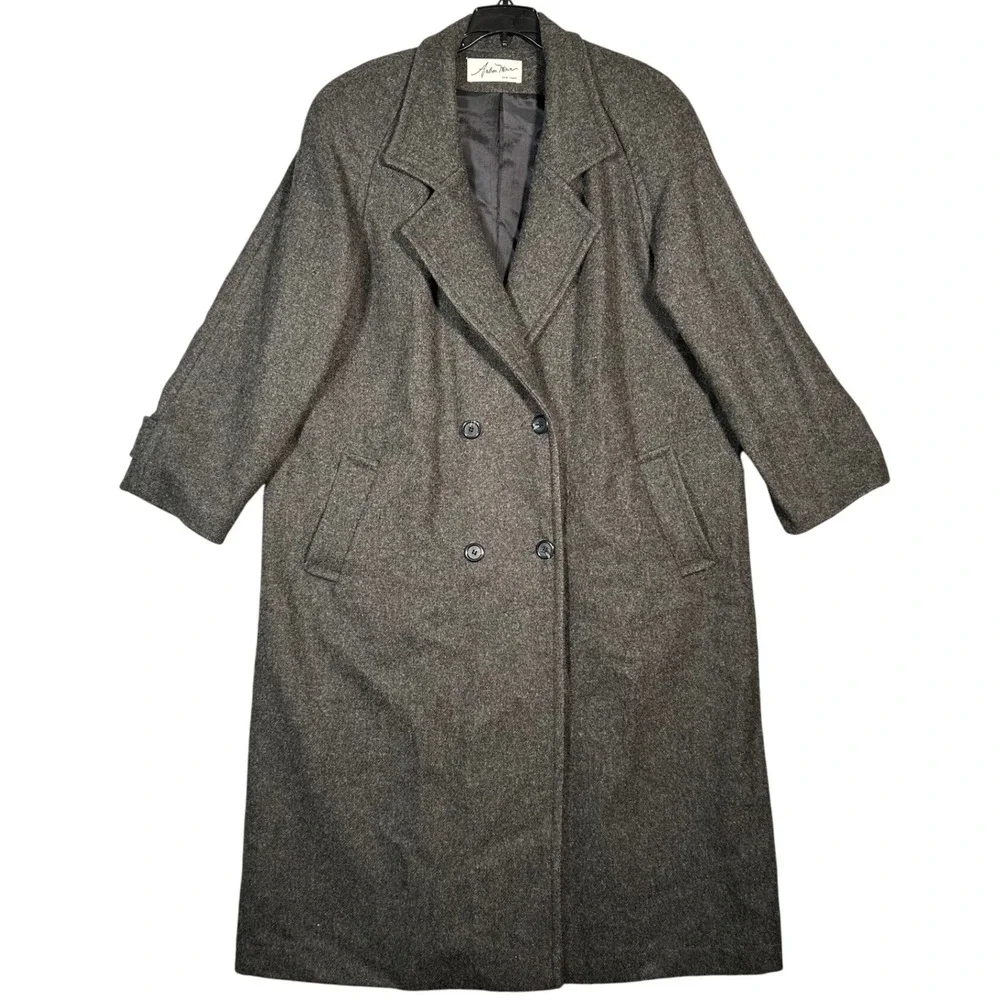 Andrea Marin New York Double Breasted Wool Blend Trench Coat Women's Size 16P